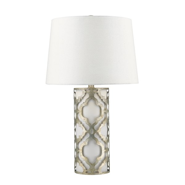 Lampa stołowa Arabella 1 źródło światła postarzane srebro biały abażur GN-ARABELLA-TL-S ELSTEAD LIGHTING