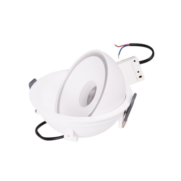 Lampa wpustowa oprawa podtynkowa minimalistyczna okrągła regulowana biała aluminiowa Vector H0139 MAXLIGHT 