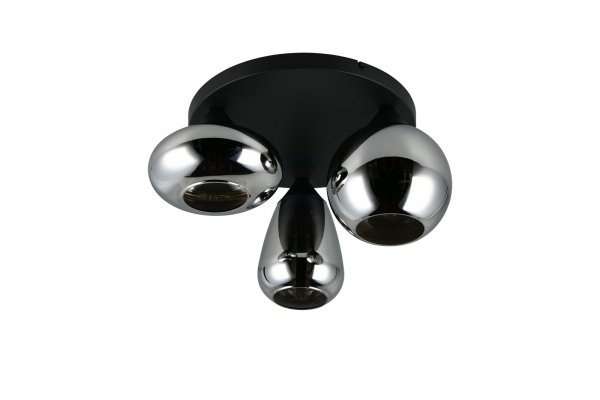 Nowoczesny plafon lampa sufitowa czarna szklane klosze uniwersalna minimalistyczna LUMINA 617030332 Trio