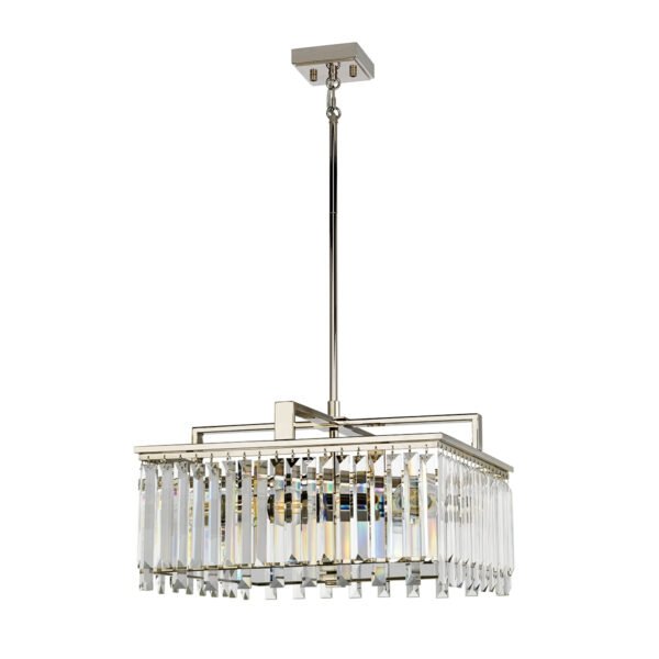 Kryształowy Kwadratowy Żyrandol Aries Elstead Lighting ARIES-4P-L Szklana Glamour