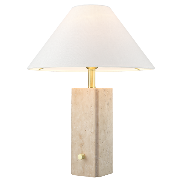 Abażurowa lampa stołowa nocna marmurowa ORLEANS T01470BR-WH Cosmo Light