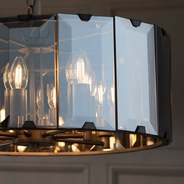 Szklana Lampa Wisząca Dymiony Klosz CLOONEY 61294 ENDON