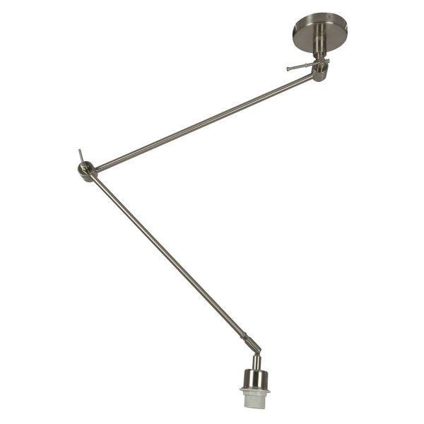 LAMPA SUFITOWA Z WYSIĘGNIKIEM KOLOR SATYNA NIKIEL CZARNY KLOSZ ABAŻUR 30CM AZZARDO ADAM S PENDANT AZ1841+AZ2586 