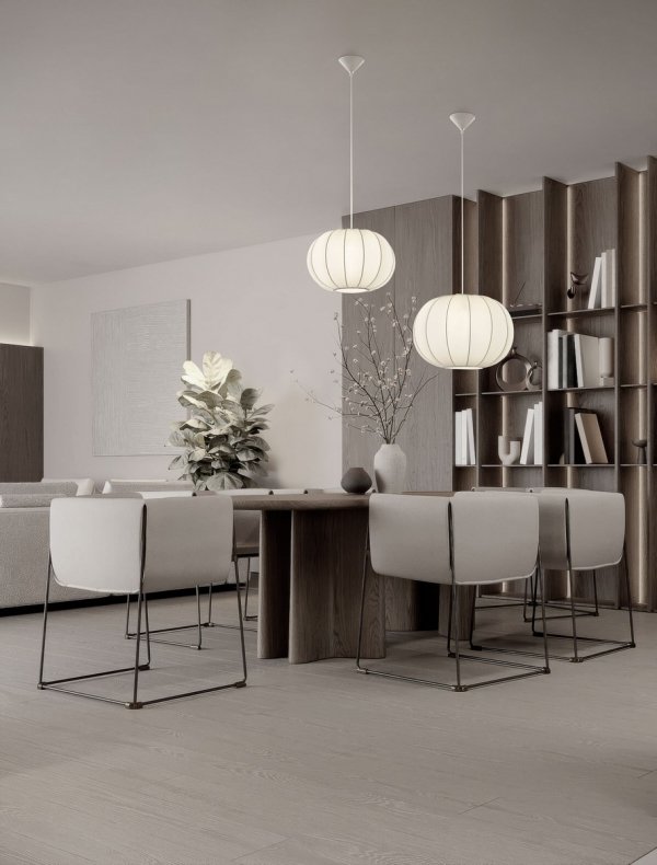 Lampa wisząca biała jedwabna okrągła designerska nowoczesna minimalistyczna skandynawska nad stół Luces Exclusivas