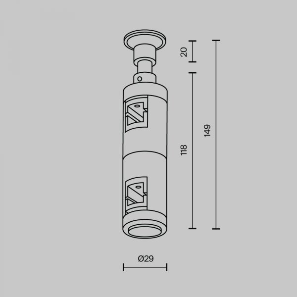 Elementy systemu szynowego system magnetyczny Flarity aluminium mosiądz Accessories for tracks Flarity MAYTONI TRA155CW-D1-BS