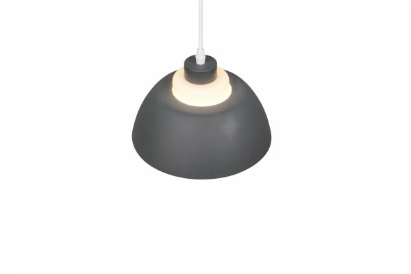 Grafitowa lampa wisząca półokrągły klosz nowoczesna do loftowych wnętrz TILOS R36501042 RL