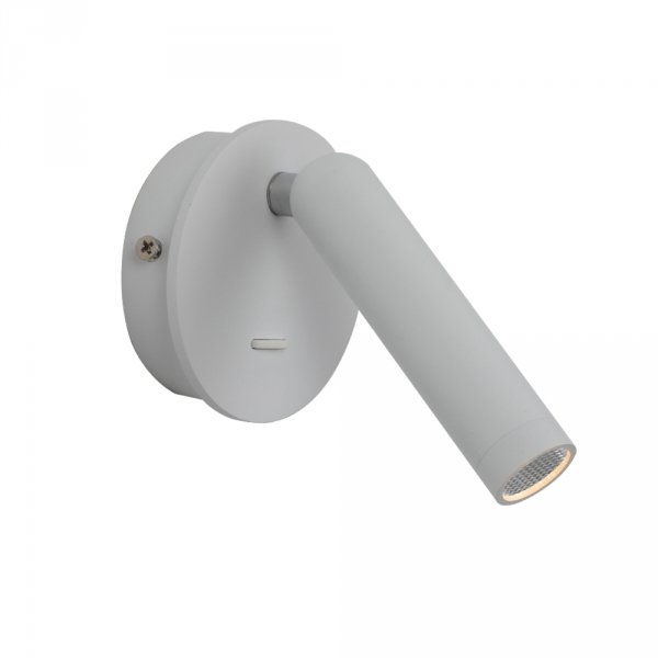 Biały kinkiet reflektor z wyłącznikiem regulowany LED 2,5W Carda Italux WL-64834-1-WH