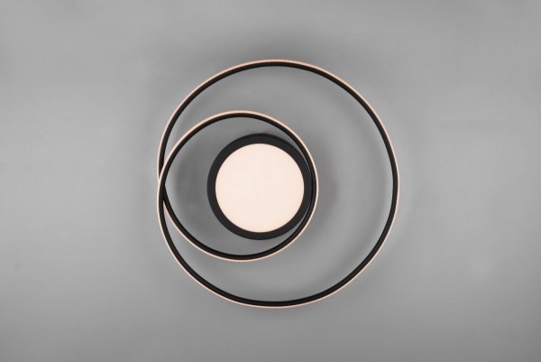 Czarny plafon ring led 56W 2700 - 6000 K Yava Trio 672310232 możliwość ściemniania  pilot w zestawie