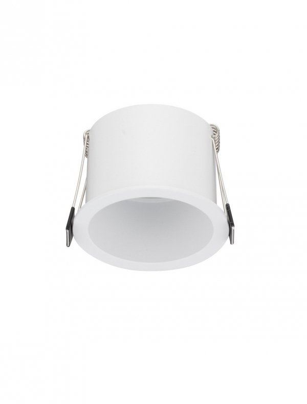 Biała okrągła oprawa sufitowa podtynkowa wpuszczana GU10 minimalistyczna Luces Exclusivas