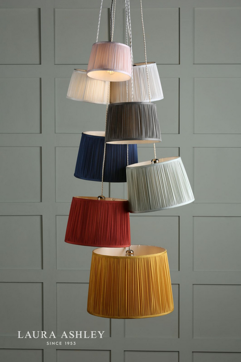 Klosz Abażur 30cm LAURA ASHLEY Hemsley Pleated Silk Grey DAR LIGHTING LA3713803-Q (Abażur- Bez Podstawy)