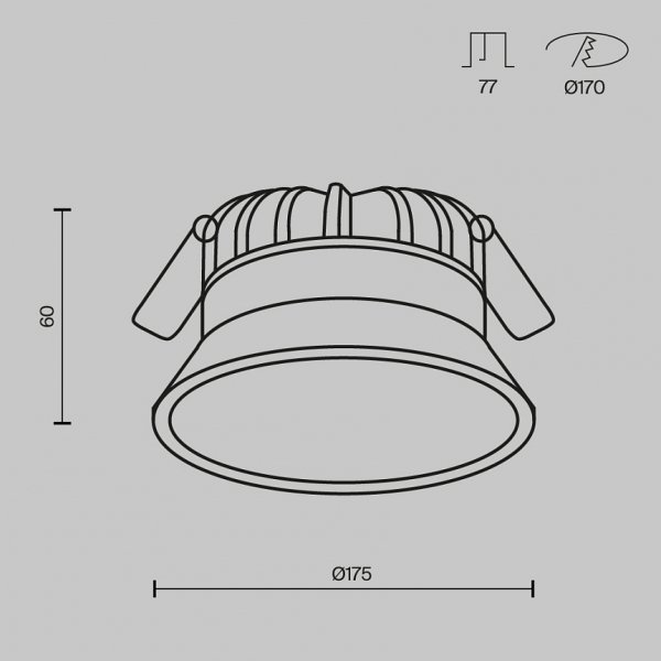 Okrągła Oprawa Wpuszczana Do Łazienki Downlight Okno Maytoni DL055-24W3-4-6K-W