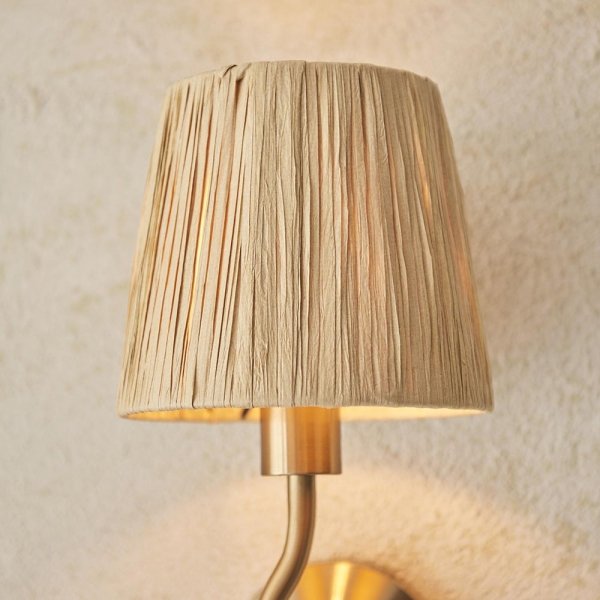 Dekoracyjny kinkiet ścienny falisty abażurowy z rafii boho rustykalny minimalistyczny designerski Wriggle 114227 ENDON