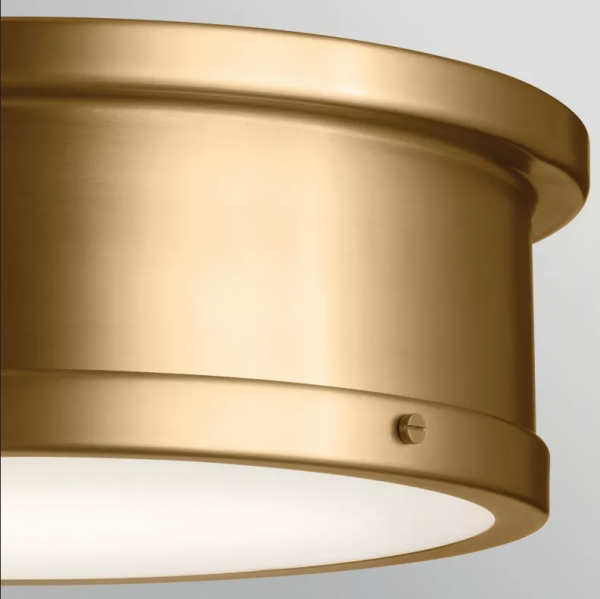Designerski Duży Plafon Serca Szczotkowany Naturalny Mosiądz 3x E27 Elstead Lighting KL-SERCA-F-L-BNB
