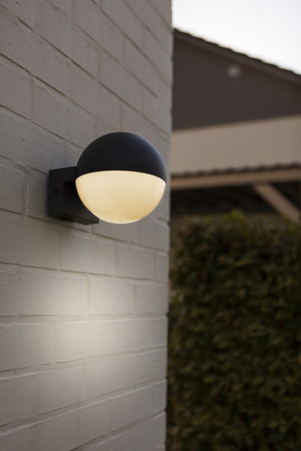 Lampa zewnętrzna kinkiet nowoczesna minimalistyczna kula szara aluminiowa LOOMA IP54 5138001118 LUTEC
