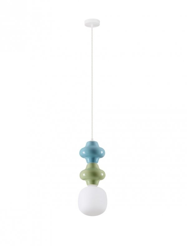 Designerska Lampa Wisząca z Ceramiki Niebiesko Zielona Luces Exclusivas VILROSA LE44563