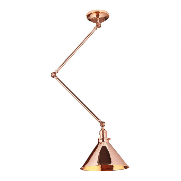 Industralna lampa sufitowa/kinkiet na wysięgniku w kolorze polerowanej miedzi Provence PV-GWP-CPR Elstead Lighting