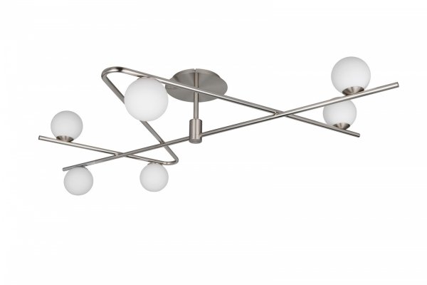 Lampa sufitowa dekoracyjny niklowany plafon w nowoczesnym stylu szklane klosze kule FLAMING 668900607 TRIO SELECT