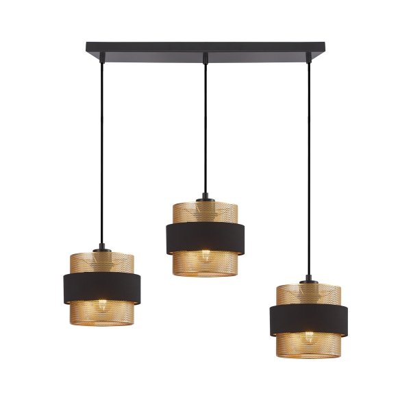 Nowoczesna Lampa Wisząca Dekoracyjne Abażury BANS PND-27467-3-BK-GD ITALUX