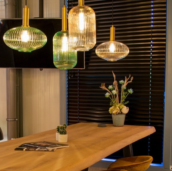 Nowoczesna designerska lampa wisząca szklany bursztynowy klosz MALOTO 45386/30/62 Lucide