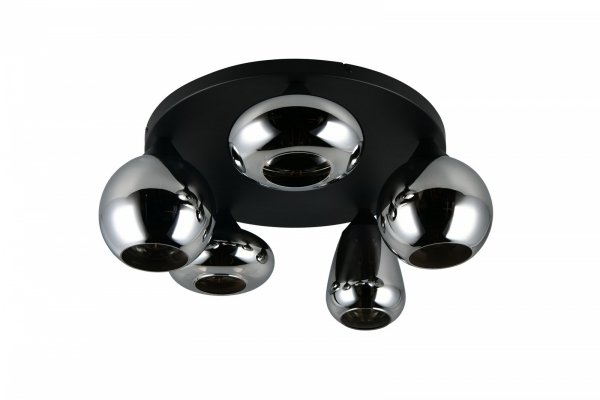 Nowoczesny plafon lampa sufitowa czarna szklane klosze uniwersalna minimalistyczna LUMINA 617030532 Trio