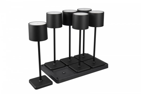 Lampki Stołowe Przenośne Akumulatorowe Czarne LED FERNANDEZ R54096632 RL