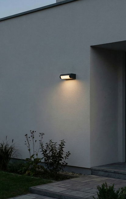 Stylowa lampa elewacyjna na taras i fasadę kinkiet LED regulowany IP65 czarny Azzardo FRAME AZ7014 12W 3000K