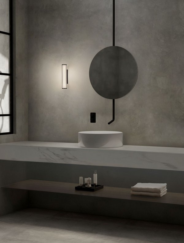 Lampa ścienna kinkiet LED tuba z ryflowanego szkła 30cm minimalistyczny zmiana barwy światła IP44 ALEGRANZA LE45768 Luces Exclusivas