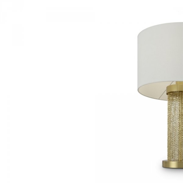 Lampka Stołowa Złota Glamour Biały Abażur IMPRESSIVE MOD151TL-01G MAYTONI