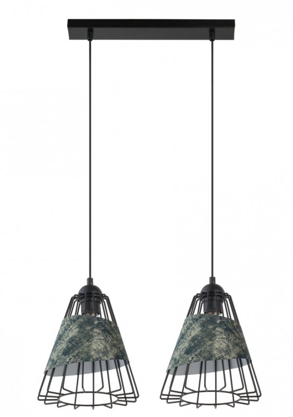 Lampa wisząca Druciana abażur Grafitowo-złoty Sigma Deni 2 40540