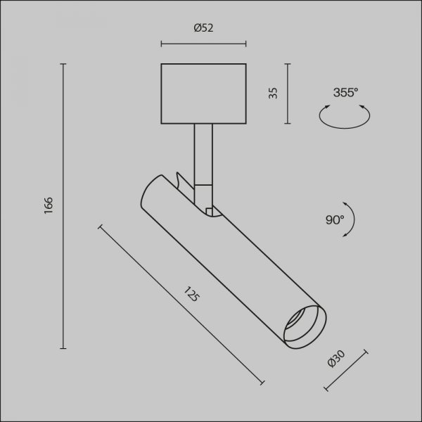 Lampa sufitowa spot minimalistyczna klasyczna LED regulowa tuba aluminium biała Focus T MAYTONI C141CL-L125-6W3K-W