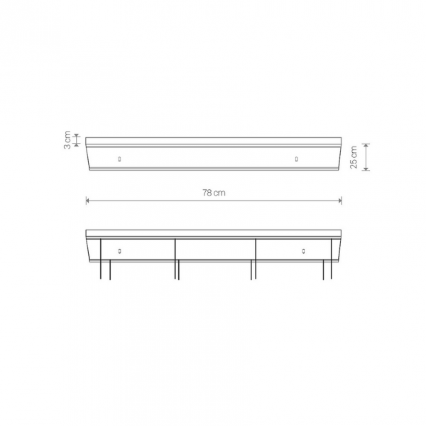 Biała prostokątna podsufitka natynkowa 78cm max 12 lamp do systemu CAMELEON CANOPY C 780 WHITE 8557 Nowodvorski Lighting