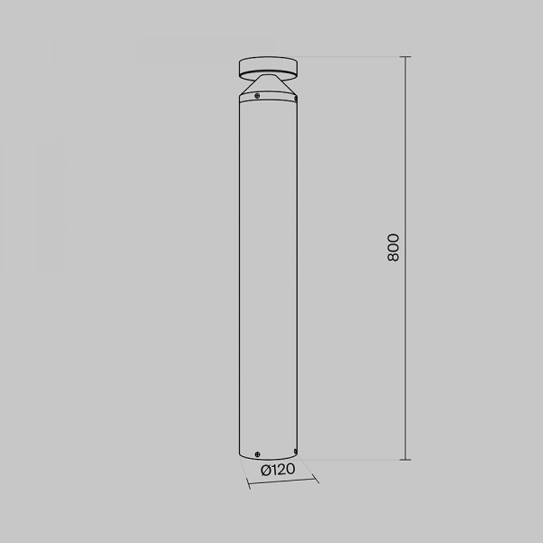 Nowoczesny słupek ogrodowy LED zewnętrzna lampa grafitowa tuba Olten MAYTONI O591FL-L12GF3K1