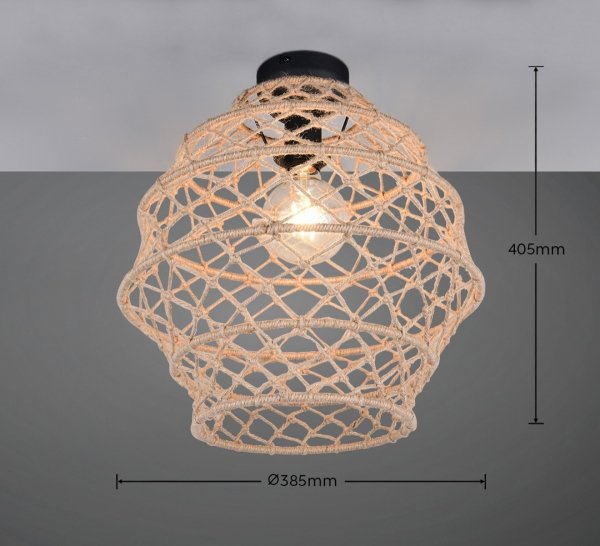 Lampa sufitowa plafon pleciona kolor naturalny owalna boho rystykalna industrialna minimalistyczna nad stół do salonu sypialni HIVE R61681036 Rl