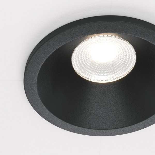 Lampa wbudowana wpuszczana w sufit LED aluminiowa czarna okrągła Zoom MAYTONI DL034-01-06W4K-B