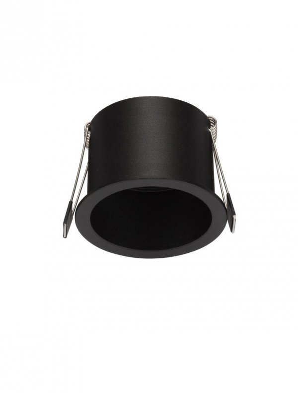 Czarna okrągła oprawa sufitowa podtynkowa wpuszczana GU10 minimalistyczna Luces Exclusivas