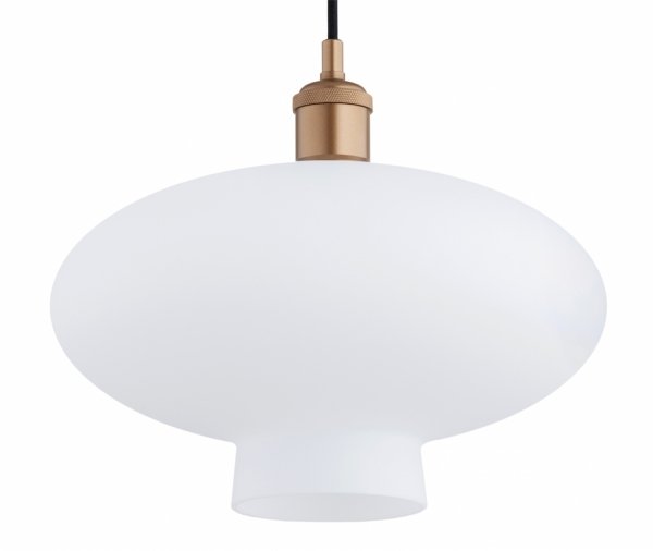 Szklana lampa wisząca TRESCO 8980 Argon Mleczne Szkło Miedziane detale