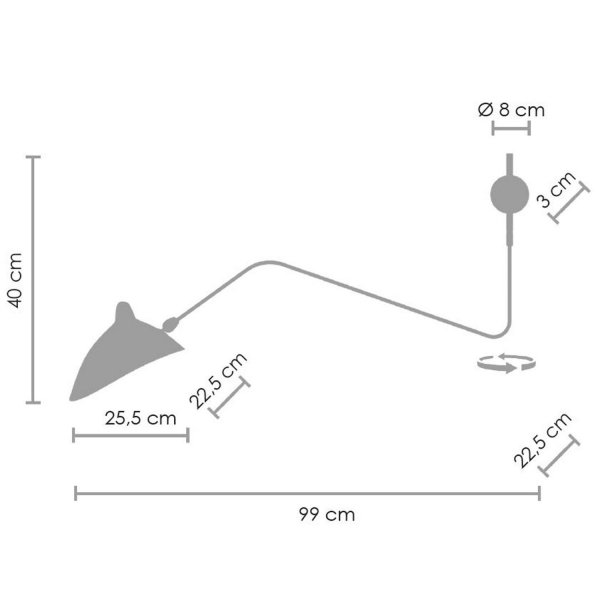  Lampa ścienna kinkiet czarna regulowana na wysięgniku klasyczna minimalistyczna CRANE W8701 Step Into Design