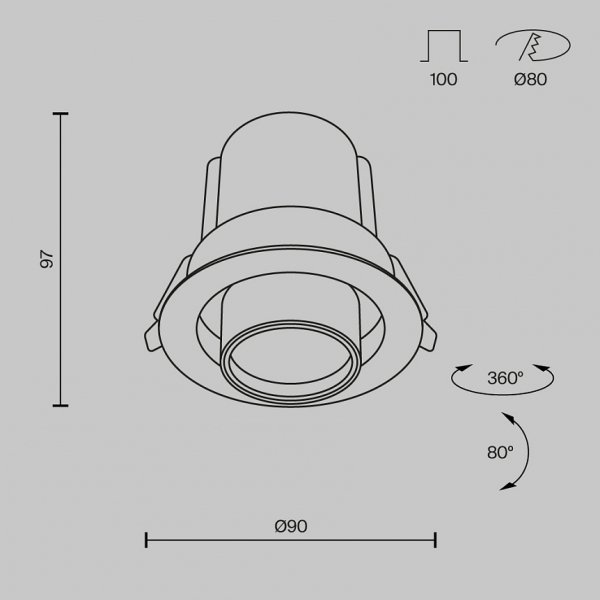 Biała Nowoczesna Oprawa Wpuszczana Downlight HIDDEN Maytoni DL095-01-10W3K-W LED 10W
