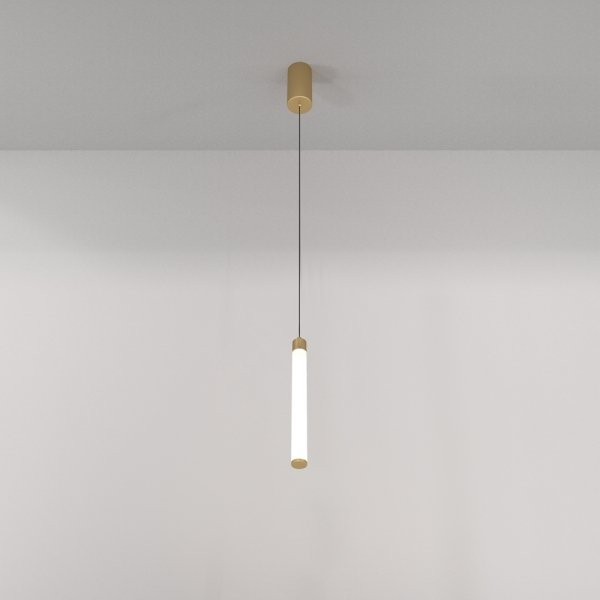 Lampa Wisząca Ledowa Biało-Złota Tuba Nowoczesna Regulowana Wysokość RAY MAYTONI P022PL-L10MG3K