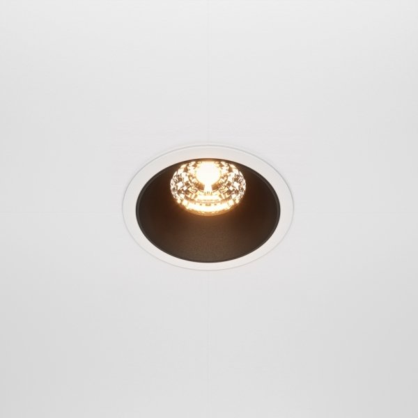 Lampa wpuszczana w sufit minimalistyczna aluminium biało-czarna okrągła Alfa LED MAYTONI DL043-01-15W2.7K-RD-WB-DE