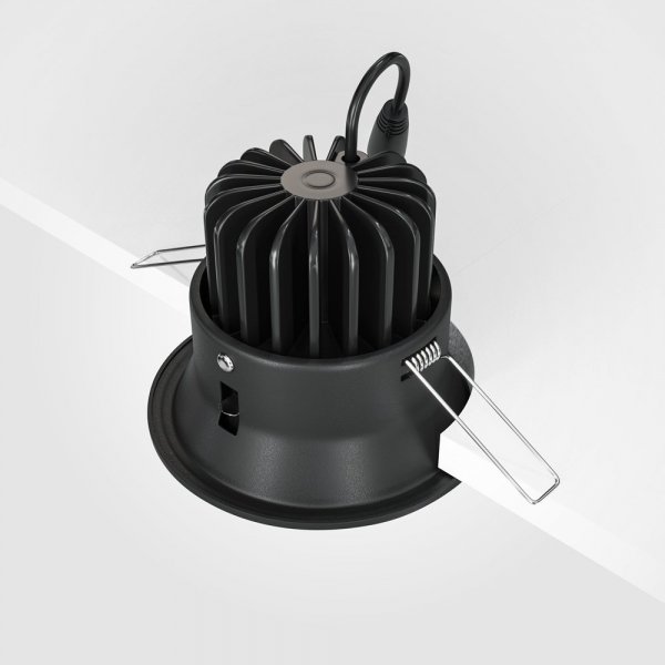 Lampa wpuszczana w sufit aluminium czarny okrągła Yin MAYTONI DL031-L12W3K-D-B