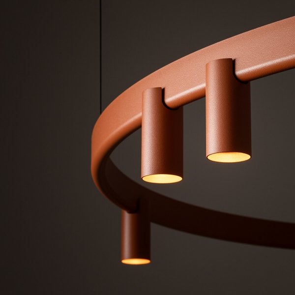 Geometryczna Lampa wisząca FOURTY ROUND LED XI Nowodvorski 12420 Nowoczesny żyrandol minimalistyczny Terakota