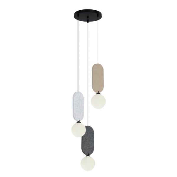 Nowoczesna portójna lampa wisząca Lorenzo Italux PND-59815B-3-MLTI Beżowy/szary salonowa nad stół