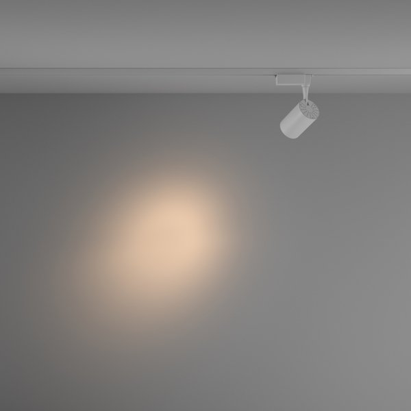 Lampa szynowa reflektor szynoprzewody jednofazowe LED nowoczesny aluminium biały regulowana tuba VUORO MAYTONI TR003-1-10W3K-S-W