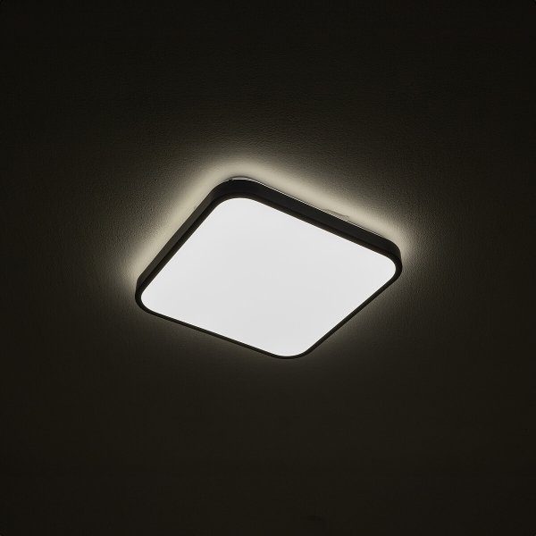 Czarny kwadratowy Plafon Sufitowy Do Łazienki IP44 Nowodvorski Lighting AGNES SQUARE LED PRO black S 3000K 10983