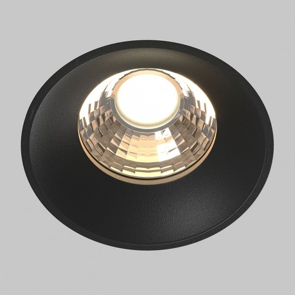 Czarna Oprawka Wpuszczana Downlight Round Maytoni DL058-12W3K-TRS-B