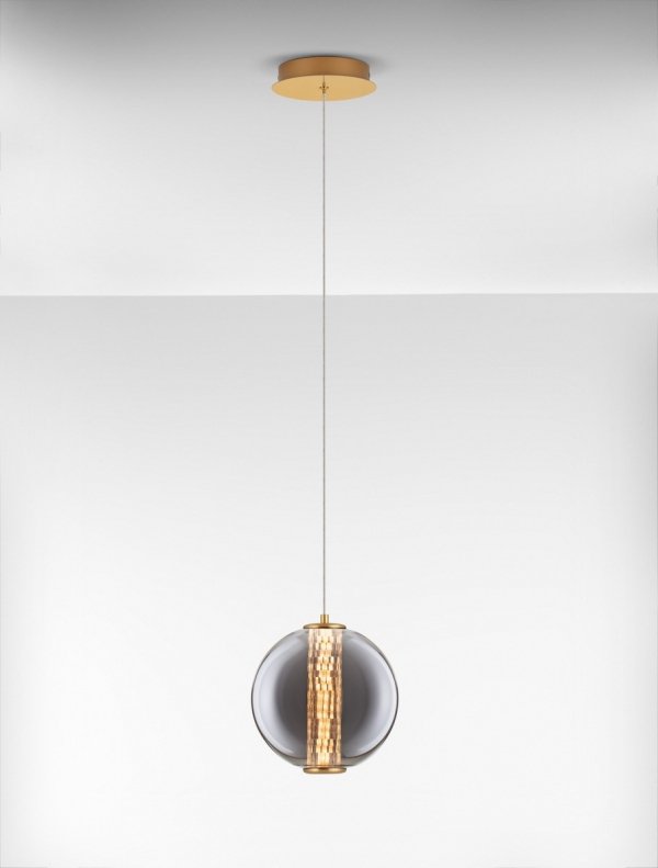Elegancka Lampa Wisząca Kula z Ciemnego Szkła Luces Exclusivas MORROS LE44489