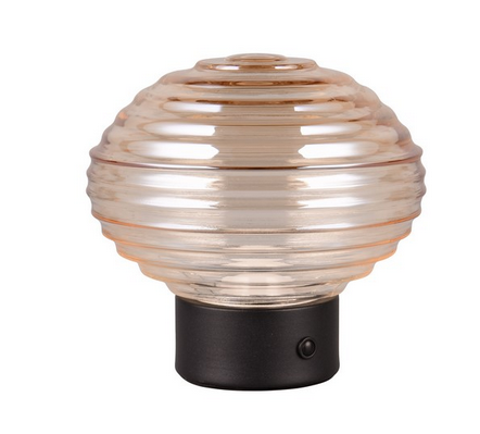 Dekoracyjna Lampka Stołowa LED Bursztynowy Szklany Klosz EARL R57771113 RL