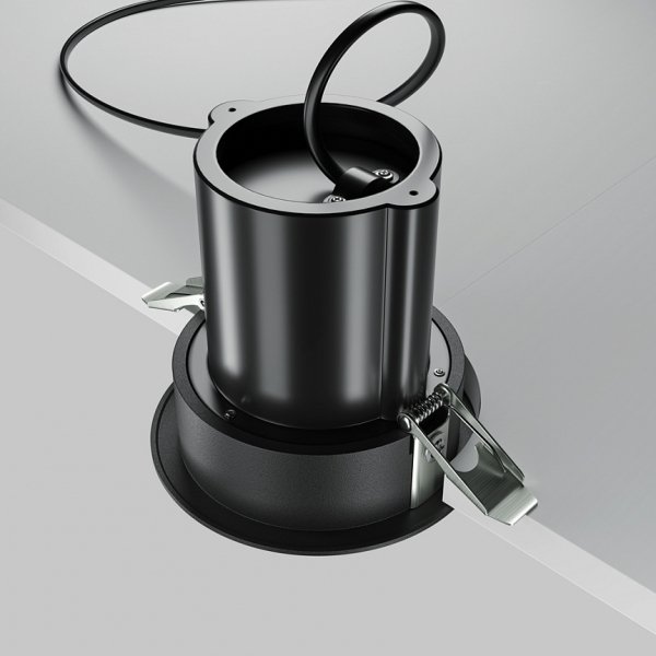 Czarna Nowoczesna Oprawa Wpuszczana Downlight HIDDEN Maytoni DL095-01-10W3K-B LED 10W