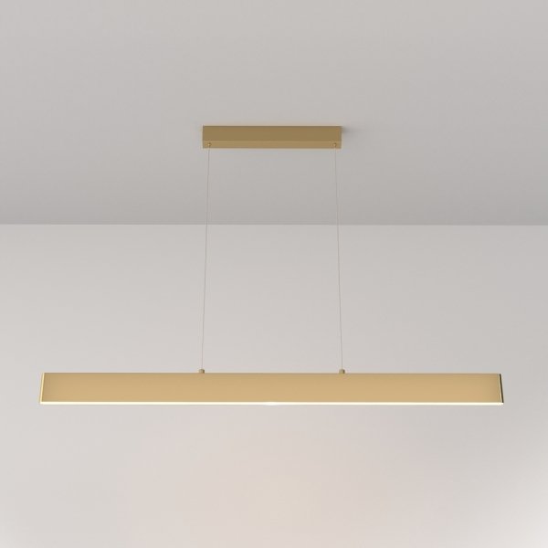 Minimalistyczna nowoczesna lampa wisząca LED listwa metalowa złota regulacja wysokości Step MAYTONI P010PL-L30G3K